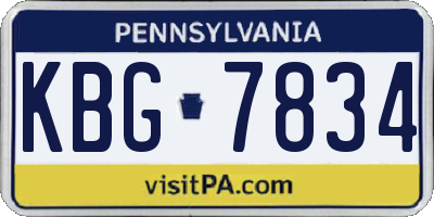PA license plate KBG7834