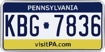 PA license plate KBG7836