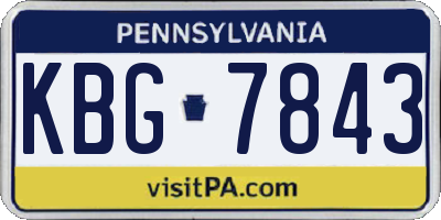 PA license plate KBG7843