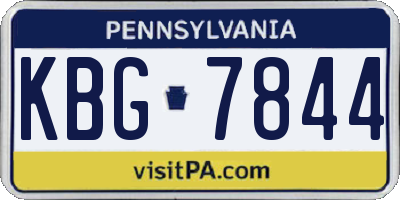PA license plate KBG7844