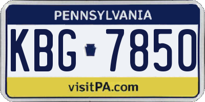 PA license plate KBG7850
