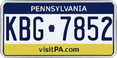 PA license plate KBG7852