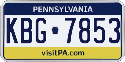 PA license plate KBG7853