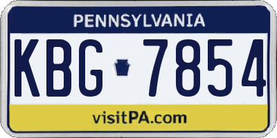 PA license plate KBG7854