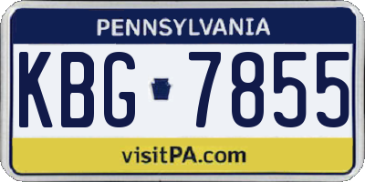 PA license plate KBG7855