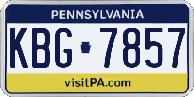 PA license plate KBG7857
