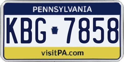 PA license plate KBG7858