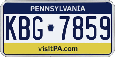 PA license plate KBG7859