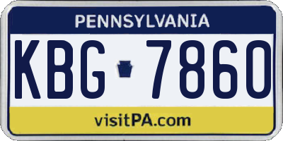 PA license plate KBG7860
