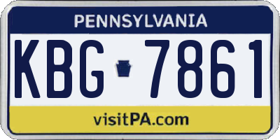 PA license plate KBG7861