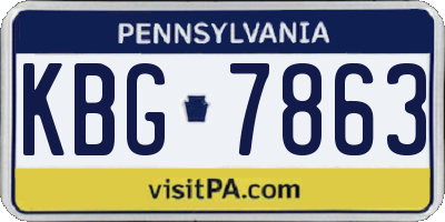 PA license plate KBG7863