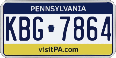 PA license plate KBG7864