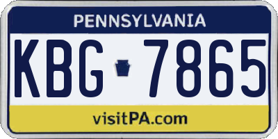 PA license plate KBG7865