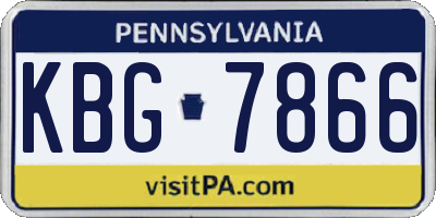 PA license plate KBG7866
