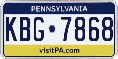 PA license plate KBG7868