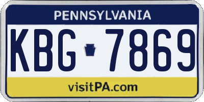 PA license plate KBG7869