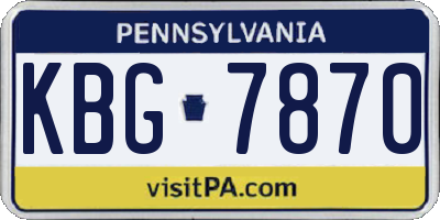 PA license plate KBG7870