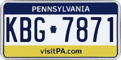 PA license plate KBG7871