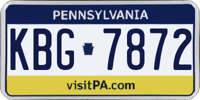 PA license plate KBG7872