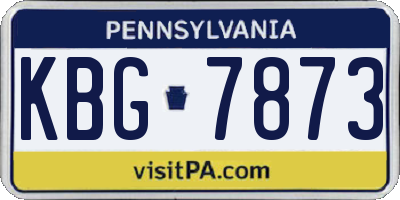 PA license plate KBG7873