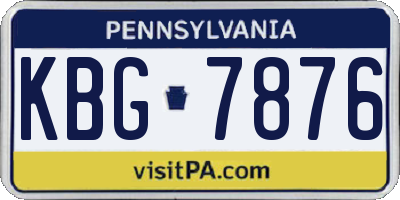 PA license plate KBG7876