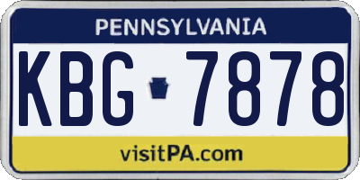 PA license plate KBG7878