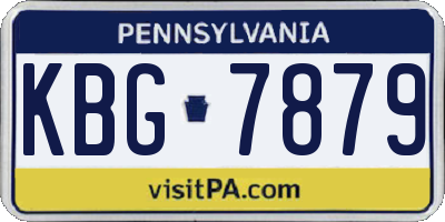 PA license plate KBG7879