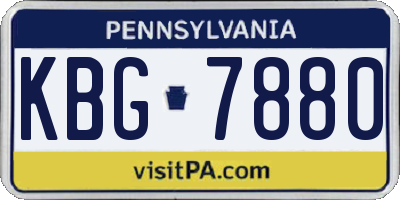 PA license plate KBG7880