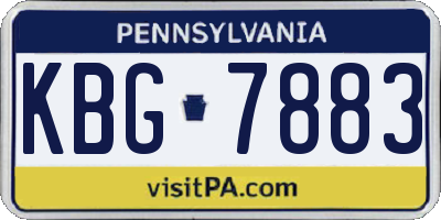 PA license plate KBG7883