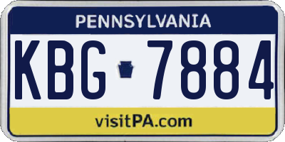 PA license plate KBG7884