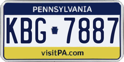 PA license plate KBG7887