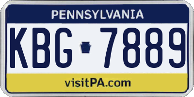 PA license plate KBG7889