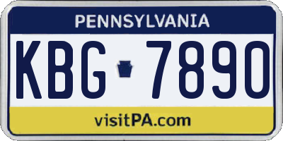 PA license plate KBG7890