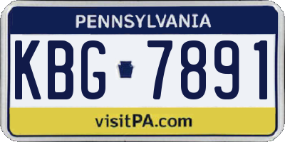 PA license plate KBG7891