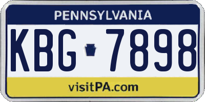 PA license plate KBG7898