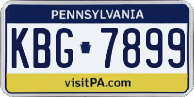 PA license plate KBG7899