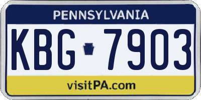 PA license plate KBG7903
