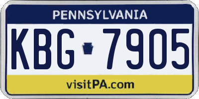 PA license plate KBG7905