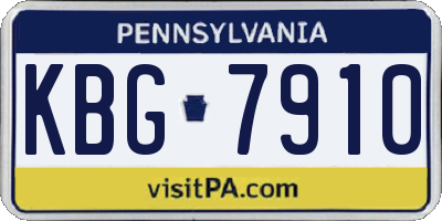 PA license plate KBG7910