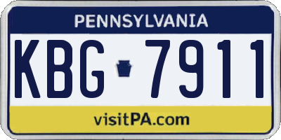 PA license plate KBG7911