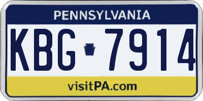 PA license plate KBG7914