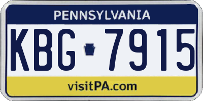 PA license plate KBG7915