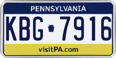 PA license plate KBG7916