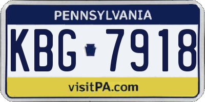 PA license plate KBG7918