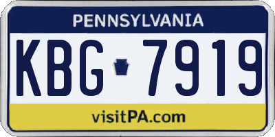 PA license plate KBG7919
