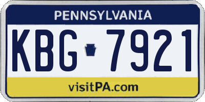 PA license plate KBG7921