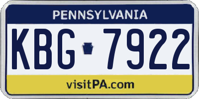PA license plate KBG7922