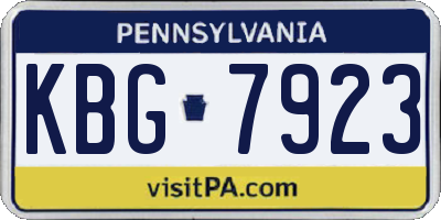 PA license plate KBG7923