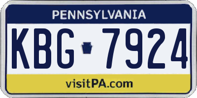 PA license plate KBG7924