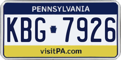 PA license plate KBG7926